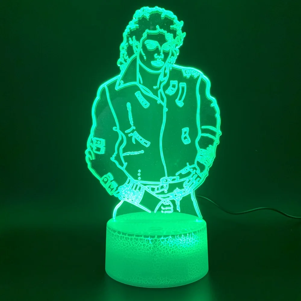 3d светодиодный Ночной светильник лампа Young Michael Jackson рисунок декор для спальни
