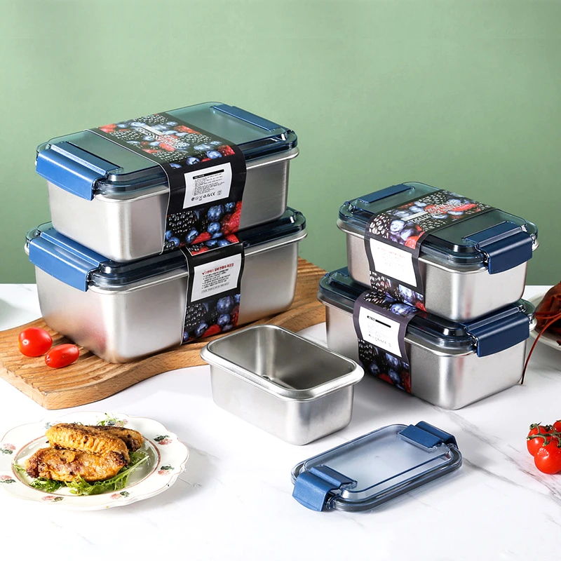 

Single Piece Premium 316 Stainless Steel Leakproof BPA Free Refrigerator Food Storage Containers Bento Lunch Box Oven Available