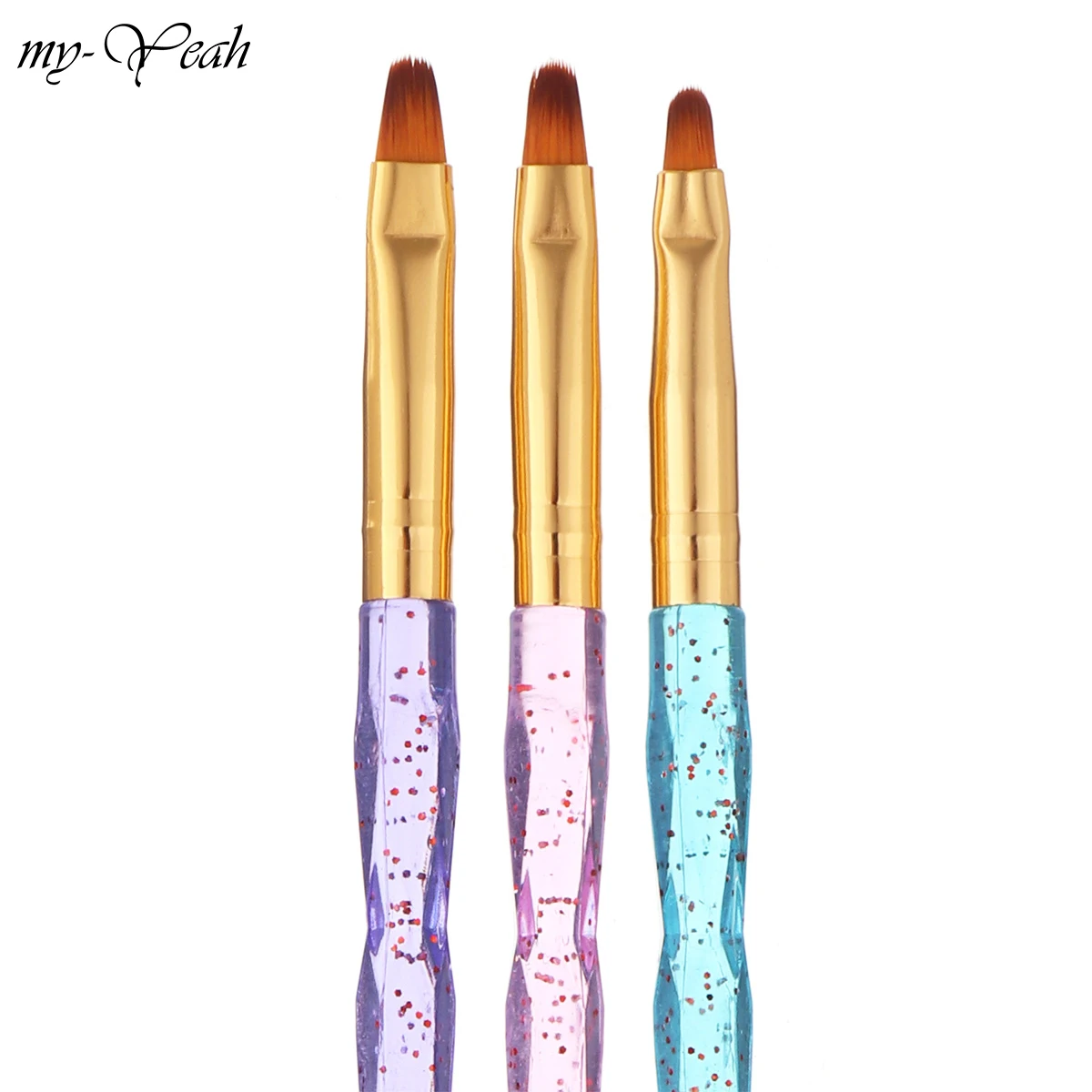 My-да 3 шт./компл. нейл-арта акрил УФ-гель для ногтей строитель кисть с украшением в