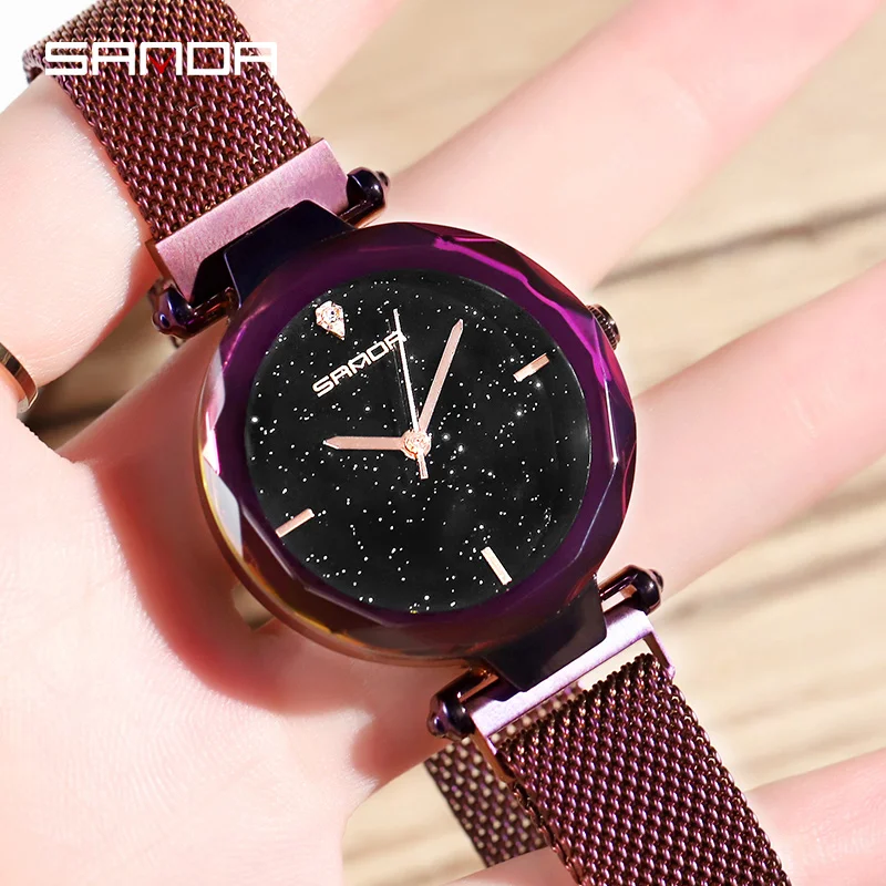 

2019 Luxury Brand lady Crystal Watch Magnet buckle Women Dress Watch Fashion Quartz Watch Female Stainless Steel Wristwatches