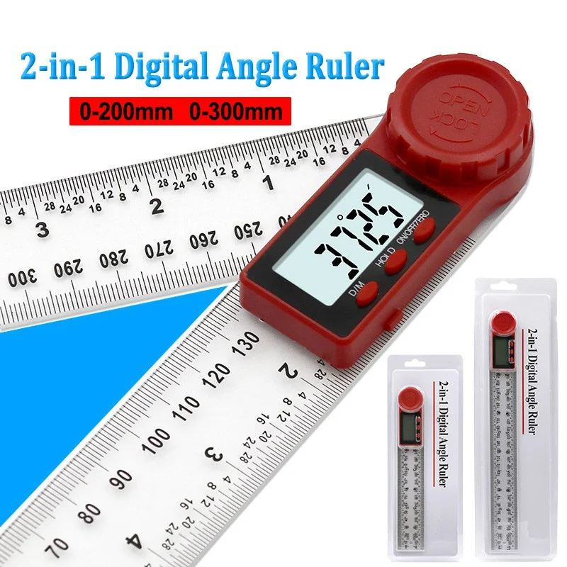 

Digital Display Angle Ruler Inclinometer Electron Goniometer Protractor Angle Finder Measuring Tool Digital Meter 200/300mm