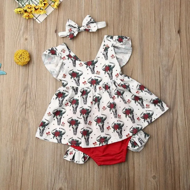 Новый брендовый комплект для малышей из 3 предметов Рождественская Одежда