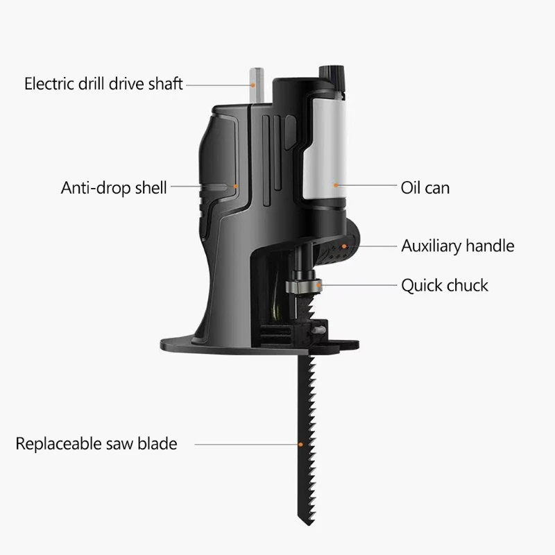 

Electric Drill Adapter for Household Woodworking Cutting with Handheld Portable Electric Saber Saw Modified Electric Saw Drill