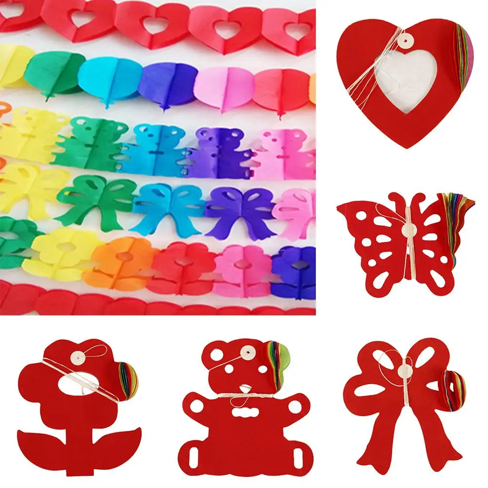 2 5 м Медвежонок цветок бабочка бумажная гирлянда подвесные баннеры для свадебной