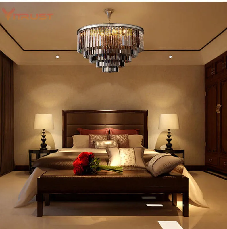 Современная хрустальная люстра роскошный металлический круглый блеск K9