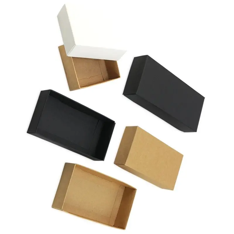 

5PCS Kraft paper gift box Card packing box Festival Party blank carton box for Wedding Birthday Party