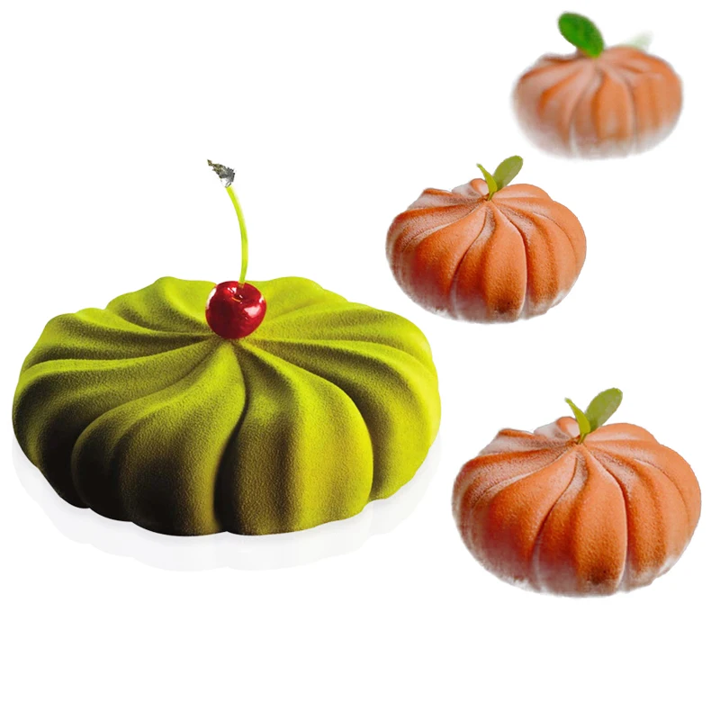 Pumpkin Shaped Silicone Mousse Mold for Halloween Cake Dessert Baking Form Tray Pudding Chocolate Moulds Decorating Tool | Дом и сад