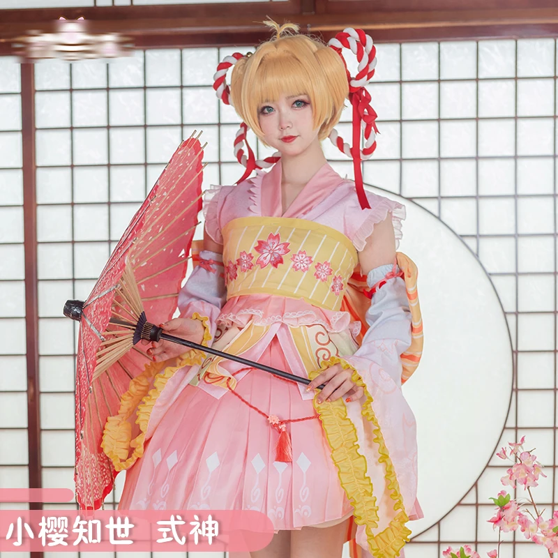 

The Anime Cardcaptor Sakura Shikigami Kimono Cos Kinomoto Sakura Tomoyo Lolita Dress Cosplay Costume C