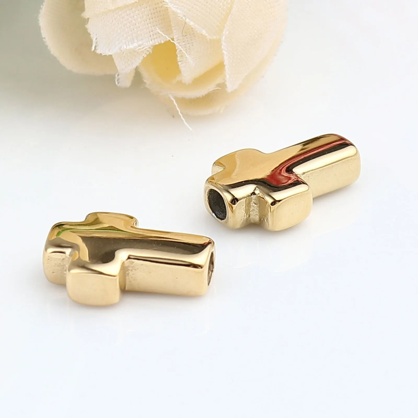 

1PC Stainless Steel Religious Beads Cross Black/Gold/Silver Color Punk Style Large Hole Beads DIY Bracelets Necklace Jewelry