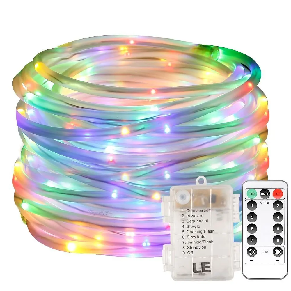

100/50 LED Waterproof Rope Tube String Lights Garland Lights Battery Powered Fairy Light Holiday Outdoor Decoration Lighting