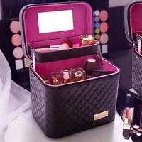 large capacity korean cosmetic bag multifunctional small square bag portable multi layer cosmetic storage box simple case