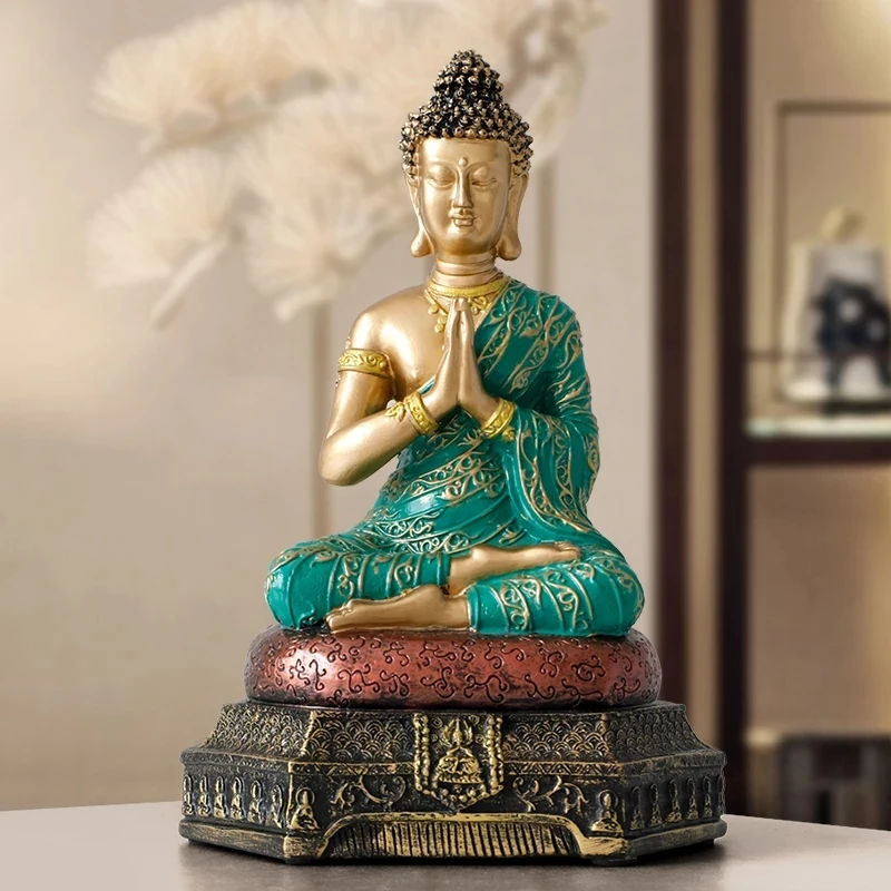 

Индуистская искусственная тайская медитация из смолы, Будда фэн-шуй, садовый офис, гостиная, Будда, скульптура дзен, украшение для дома
