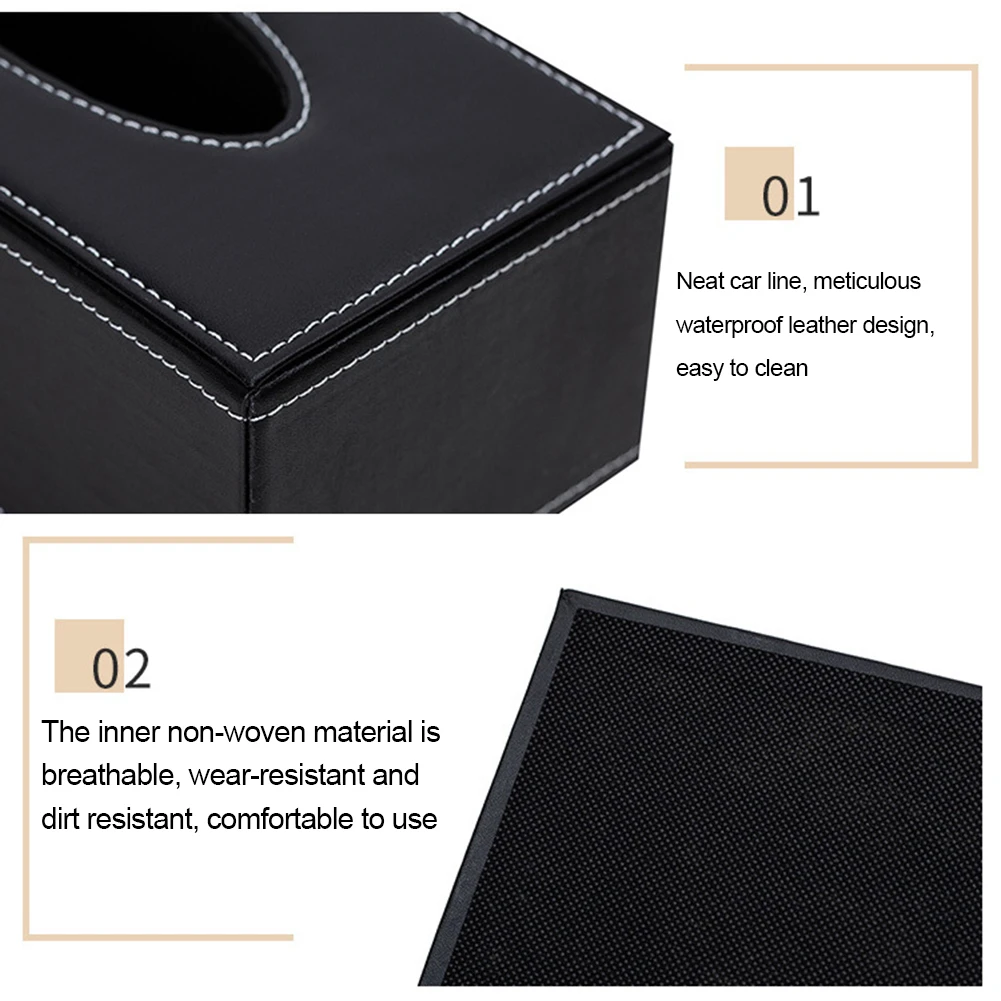Бытовая коробка из искусственной кожи для салфеток автомобильный держатель