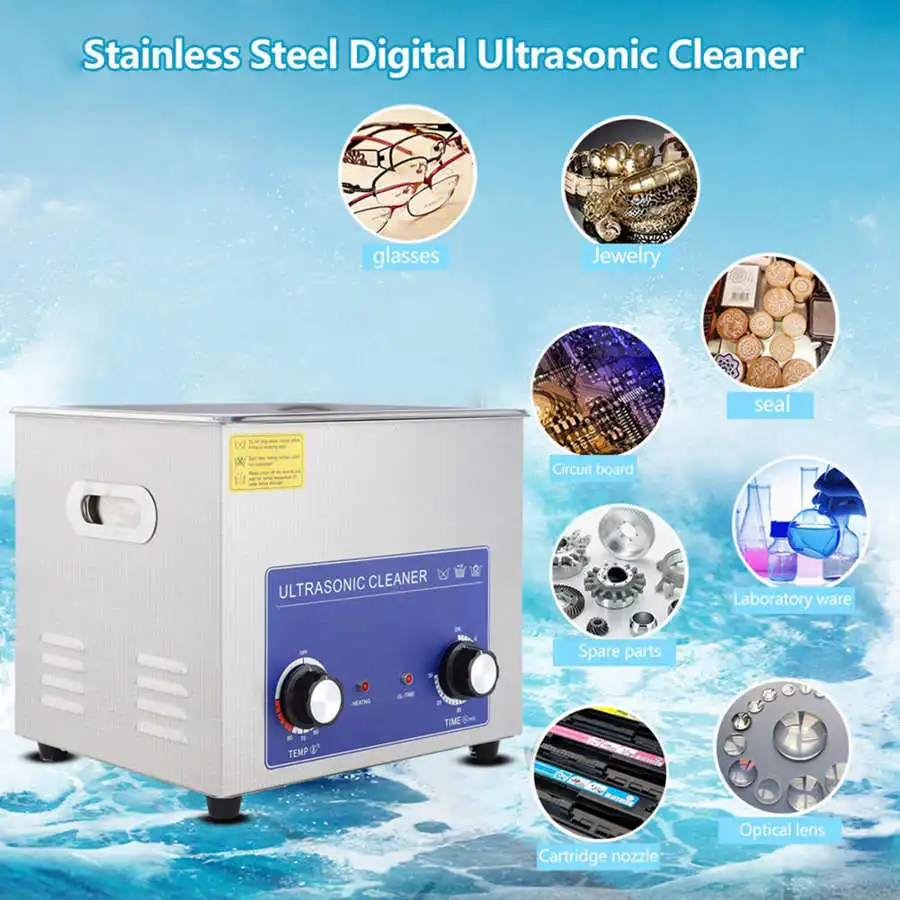 10L Механическая Ультразвуковой очиститель Нержавеющая сталь ванна с подогревом