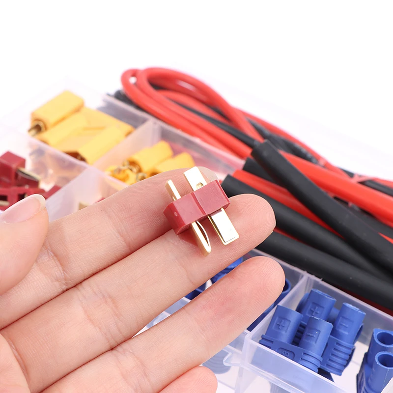 

T Plug EC3 XT60 Male Female Adapter Connector with 14AWG Silicone Wire / Heat Shrink Tubes for RC FPV Drone Lipo Battery