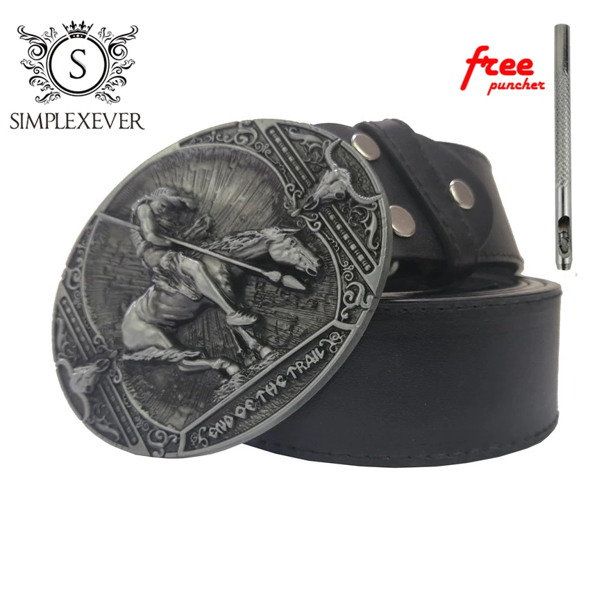 Ковбойская пряжка для ремня с кожаным ремнем в Западном ковбойском стиле Родео