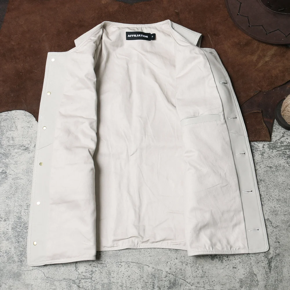 Винтажный Японский кожаный жилет мужской повседневный Джентльменский из