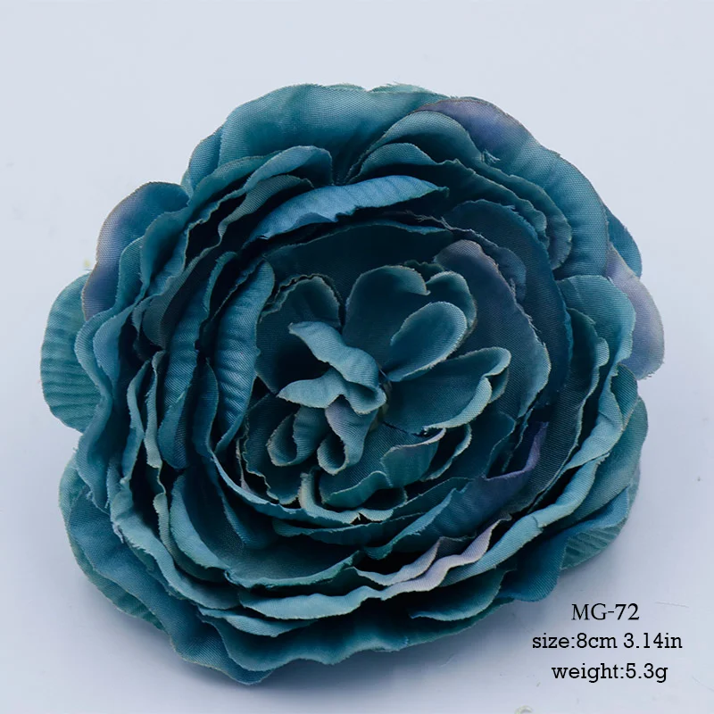 DEEP-BLUE 10 шт. Многослойные лепесток искусственные цветы цветок голова для свадьбы украшение дома Рождество День цветок хорошо DIY шелк Hardwork - Цвет: DEEP-BLUE