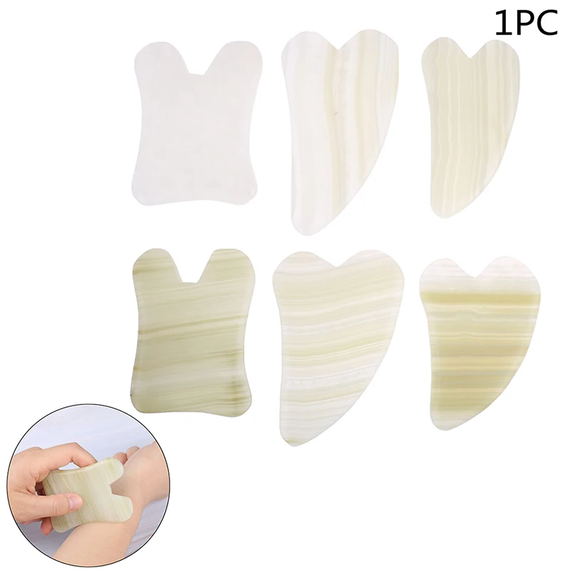 

Natural Jade Guasha Stone Board Massage Guasha Plate Jade Face Massager Scrapers Tools For Face Neck Back