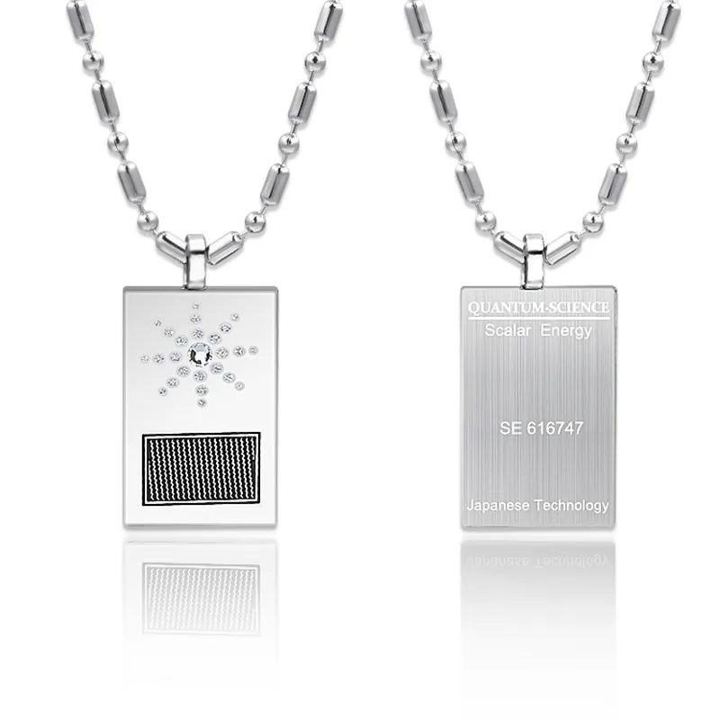 

Мужская подвеска EBUTY из нержавеющей стали, серебристое прямоугольное ожерелье с кулоном в подарочной коробке