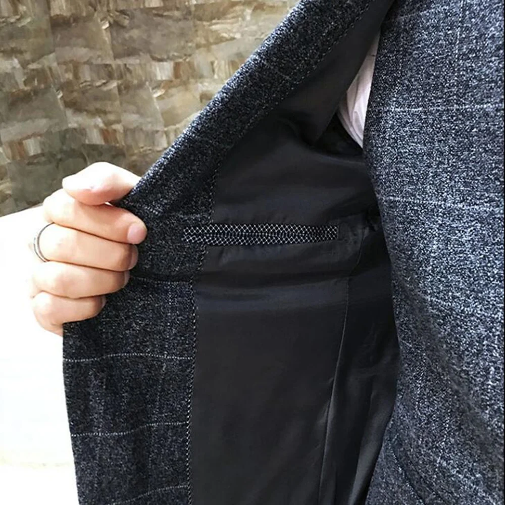 Мужской костюм в клетку из 3 предметов приталенный Свадебный Костюм Джентльмена