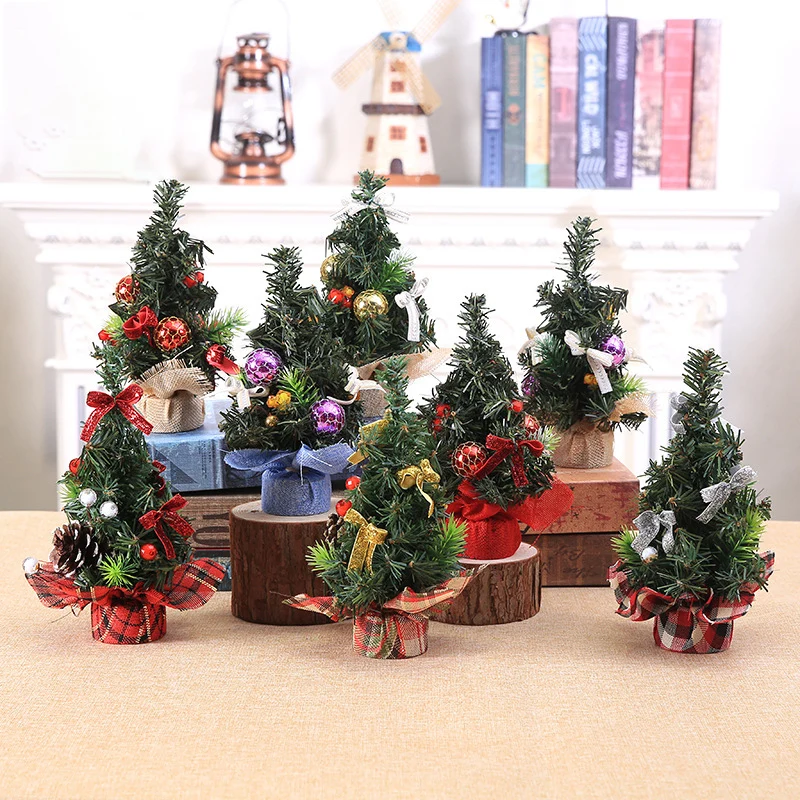 Рождественская мини фигурка елки Креативные аксессуары для украшения дома