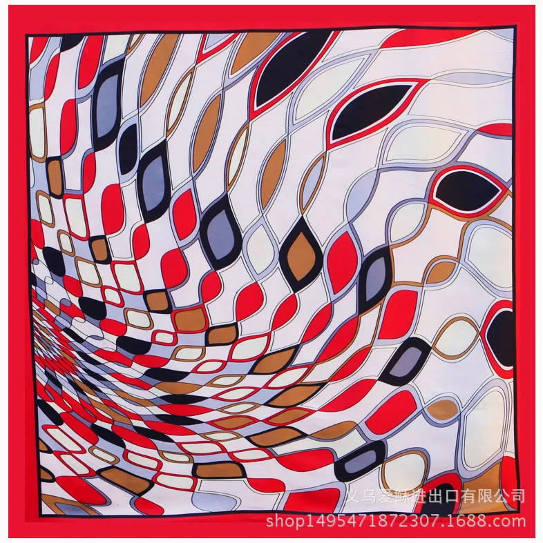 

NEW 90*90cm Luxury Brand Red Green Rose Red Silk Scarves Square Scarf Spring Summer Shawls for Ladies Wholesale Dropshipping
