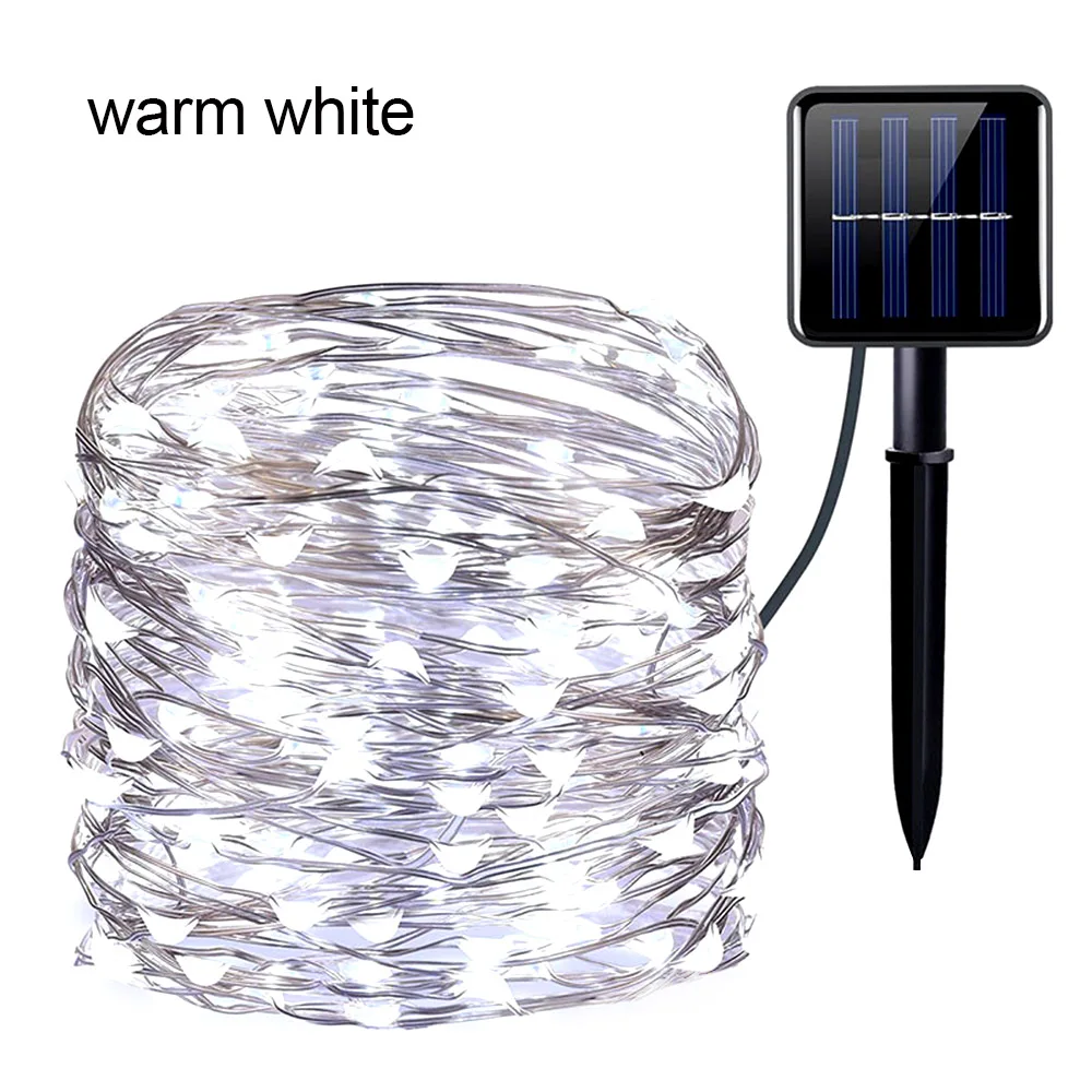 

22M Solar 200LED Light String Outdoor Waterproof Copper Wire String Holiday Fairy Lights For Christmas Party Wedding NEW