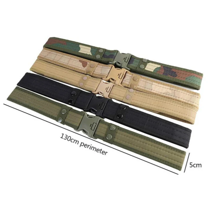 

2021 New Army Style Combat Belts Quick Release Tactical Belt Fashion Men Canvas Waistband Outdoor Hunting 9Colors Optional 130cm
