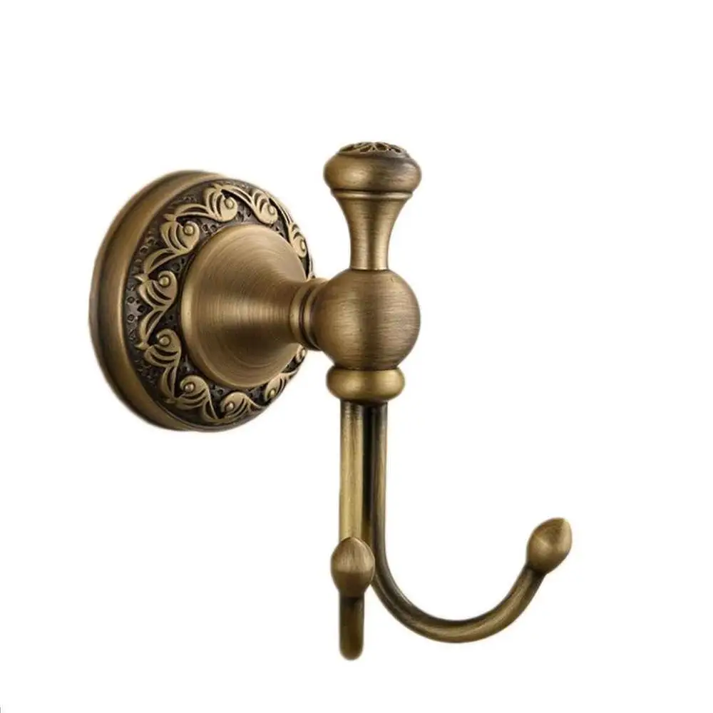 Wall Mounted Towel Hook Solid Copper Cloth Double Coat Bathrobe Hanger Hanging Rack | Обустройство дома