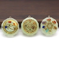 natural stone seven chakra pendant resin stone pendant charms for diy jewelry necklace bracelets accessories 30x30mm 35x35mm