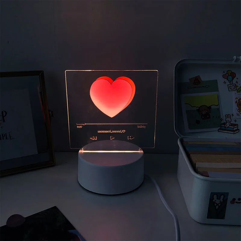 Романтическая любовь 3D лампа шар в форме сердца акриловый светодиодный