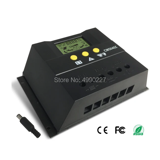 50A солнечный регулятор заряда аккумулятора CM5024Z CM5048Z 12/24 V/48 V PWM регулятором солнечного заряда ЖК-дисплей Экран Дисплей для решетки