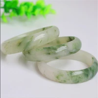 natural green jadeite jade flower bangle bracelet fashion temperament jewelry gems accessories gifts wholesale