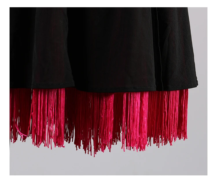 Professional Latin Dance Skirt Half-Length Dance Clothes New Split Tassel Hit Color Half Skirt Adult Exercise Clothes DWY2119