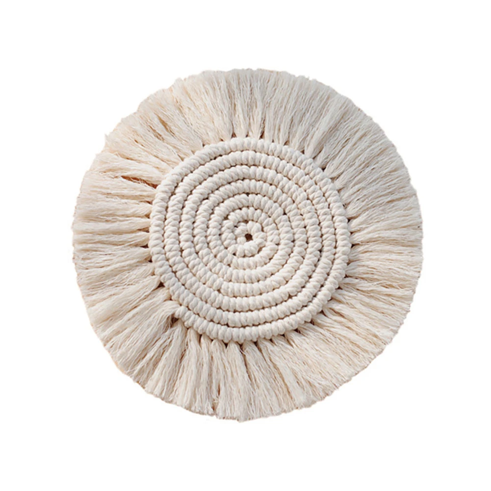 

Non-Slip Cotton Braid Coaster Handmade Macrame Cup Cushion Bohemia Style Cup Mat for Coffee Beer Mug Wine Glass Bottle