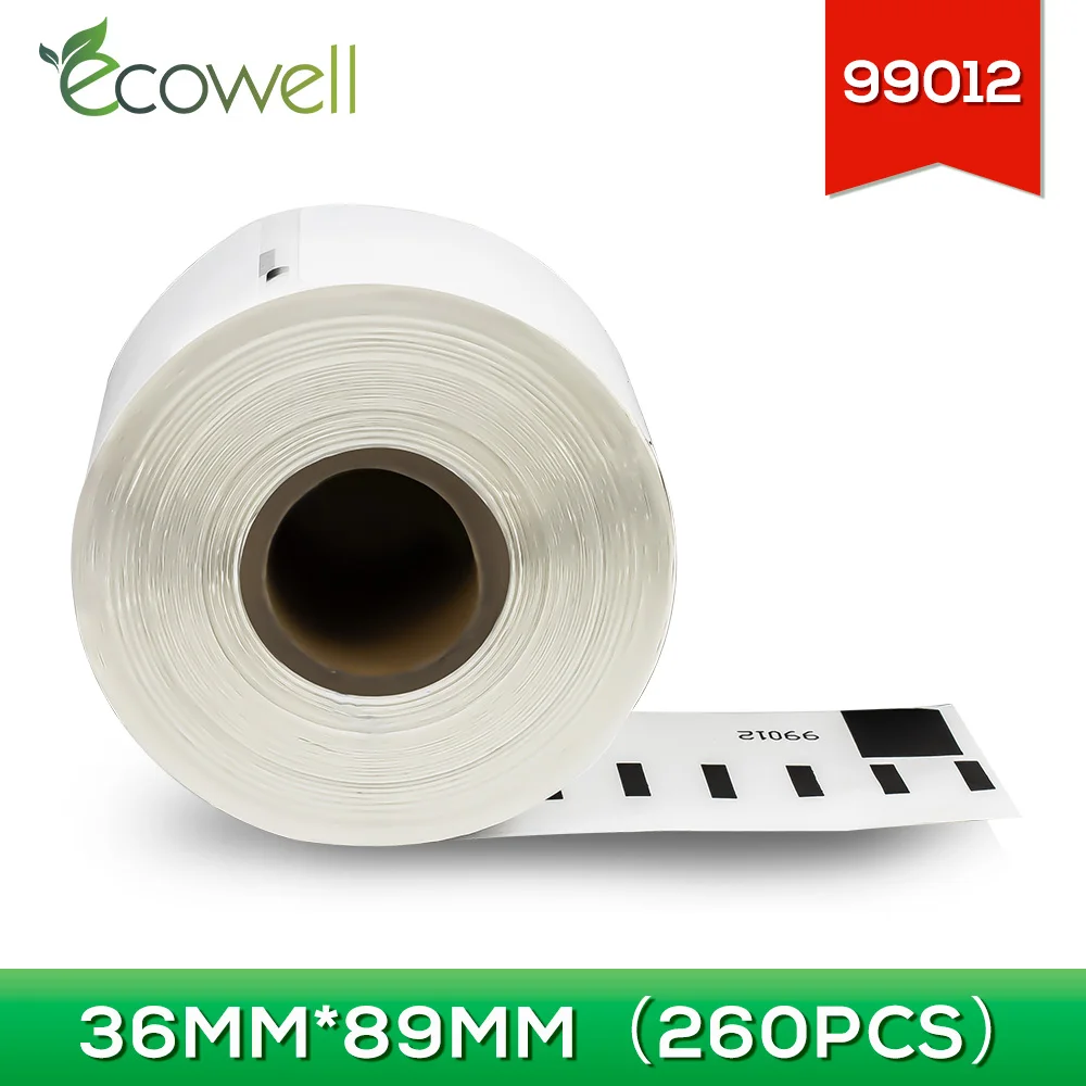 Термоэтикетки Ecowell 1 рулон/260 шт. совместимые с Dymo 99012 этикетки 36 мм * 89
