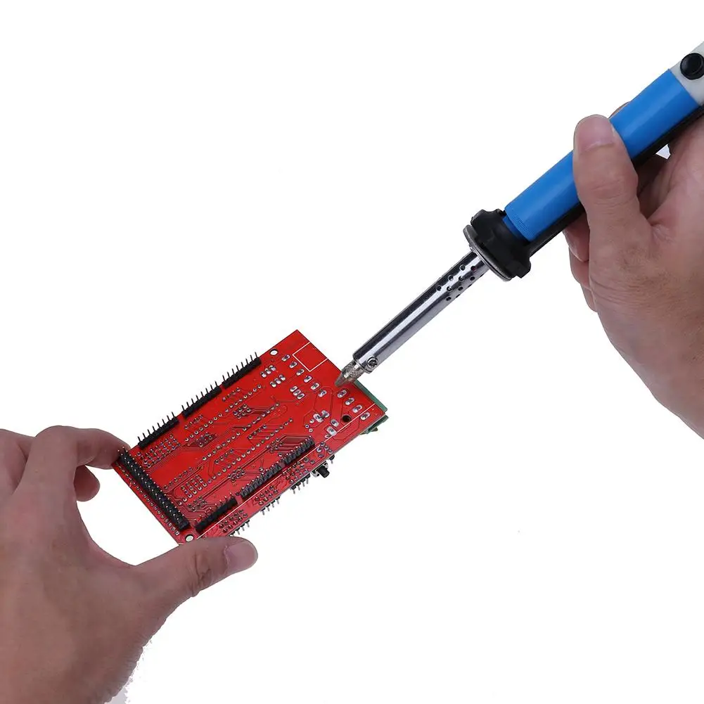 

Handheld Electric Desoldering Pump Soldering Iron Pen Welding Suction Heating Suction Sucker Pen with Nozzle Soldering Tool