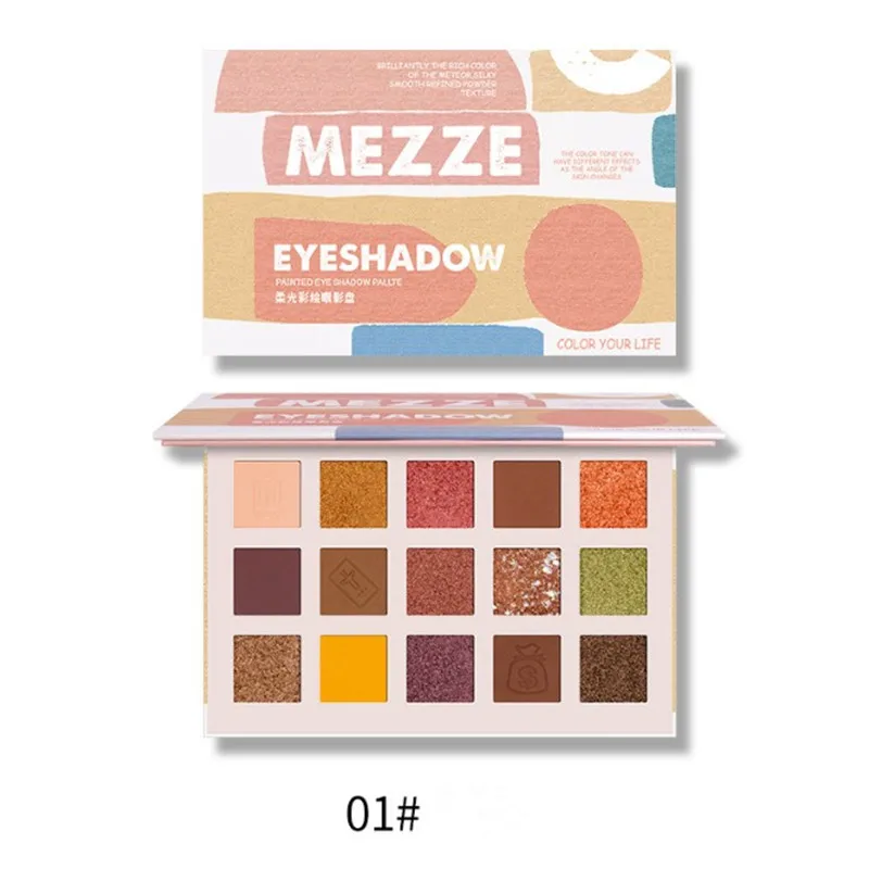 15 цветов телесного цвета сияющие блестящие тени для век Палитра мерцающие