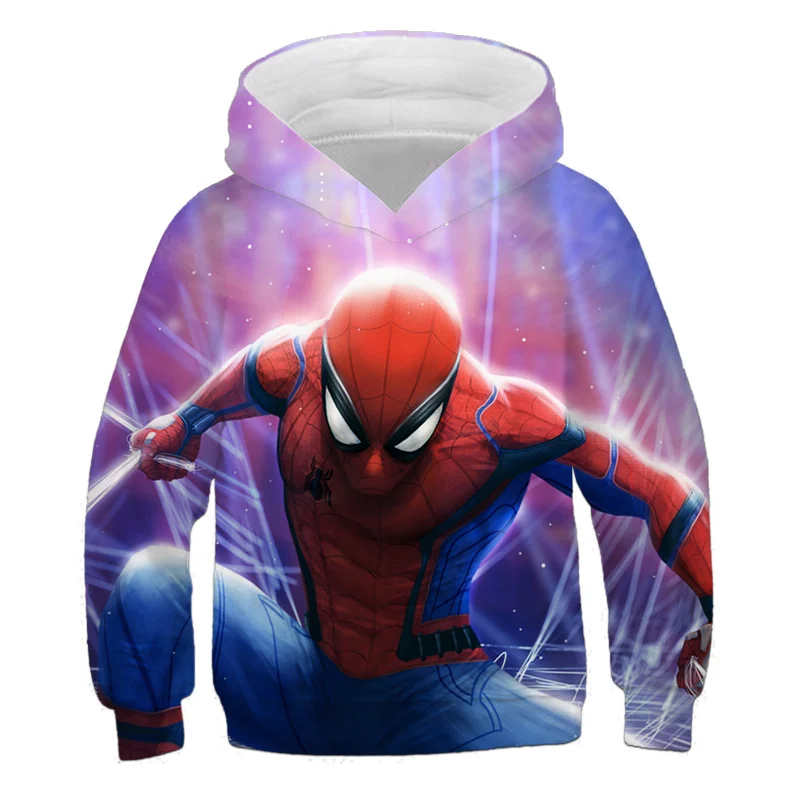 

Mαrvel- Spidermαn Long Sleeve Cartoon T-shirt Hoodies For Kids Boys 3D Printed Tops Cartoon hulk Hip Hop Children Clothing 2021