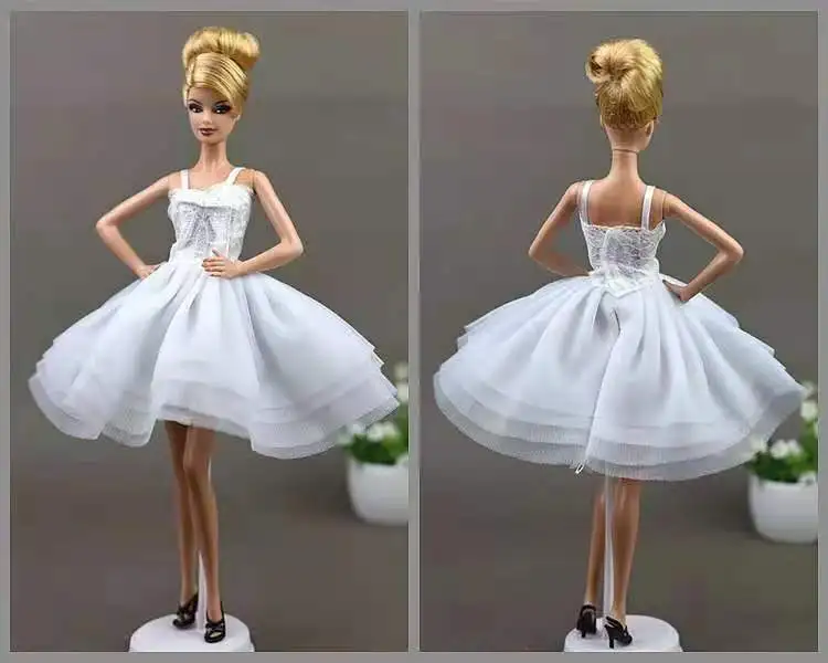 

1/6 Classic White Lace Ballet Dresses for Barbie Clothes 11.5" Doll Accessories Princess Party Gown Dancing Clothing Vestido Toy