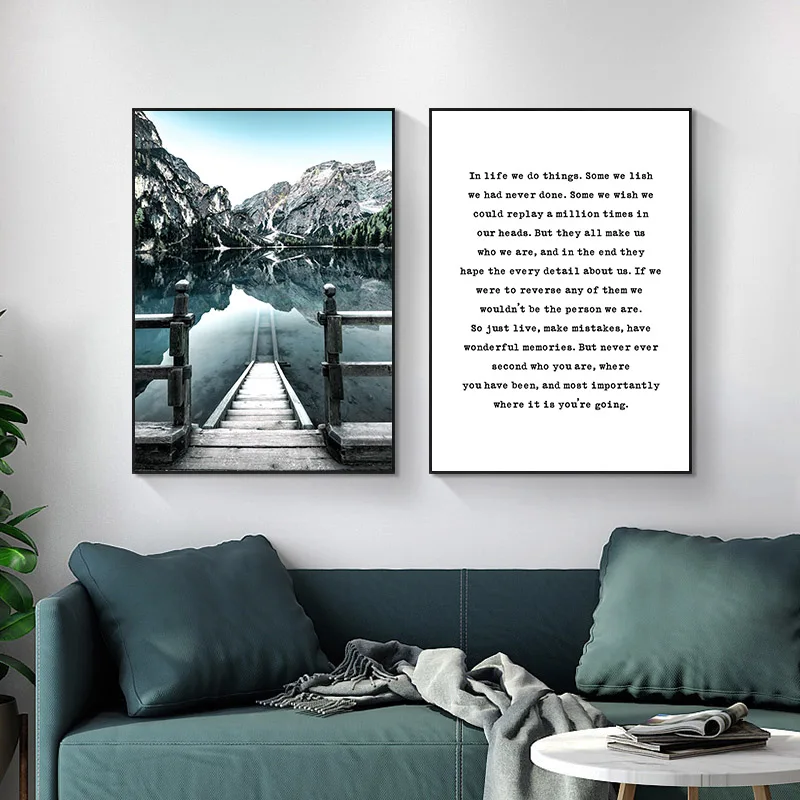 

Scandinavian Poster Dolomites Lake Nature Landscape Nordic Style Wall Art Canvas Print Painting Living Room Decoration Picture