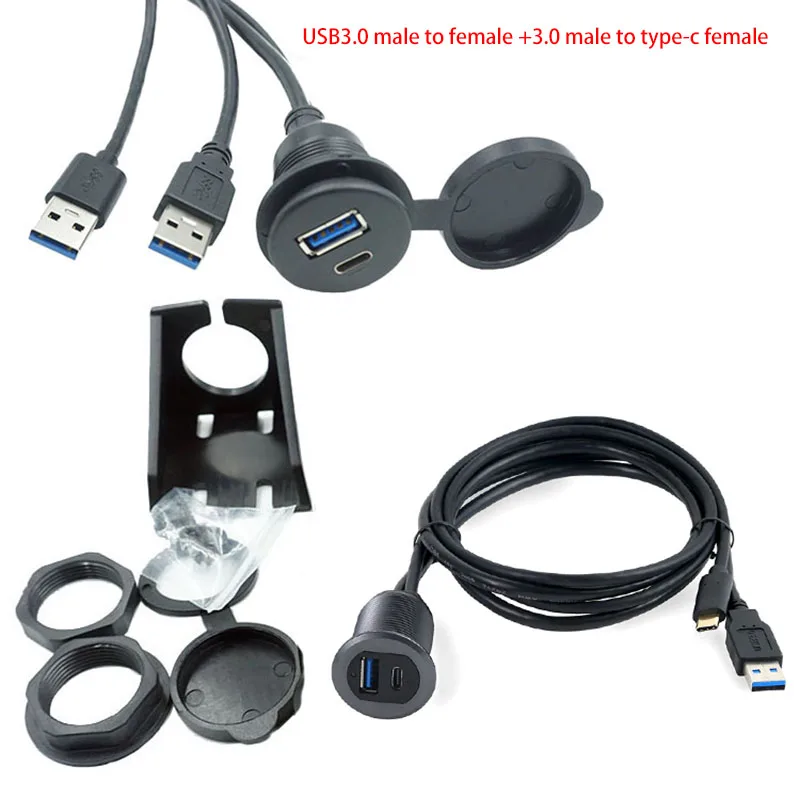 1 м USB разъем Удлинительный кабель для автомобиля Ван приборной панели панель