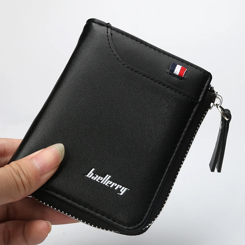 Мужской кошелек мужской короткий вертикальный на молнии Для водительских прав