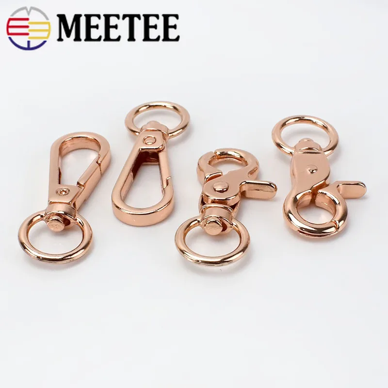 Meetee 5 шт./20 шт. розово Золотая пряжка в виде собачки лобстера металлическая брелок