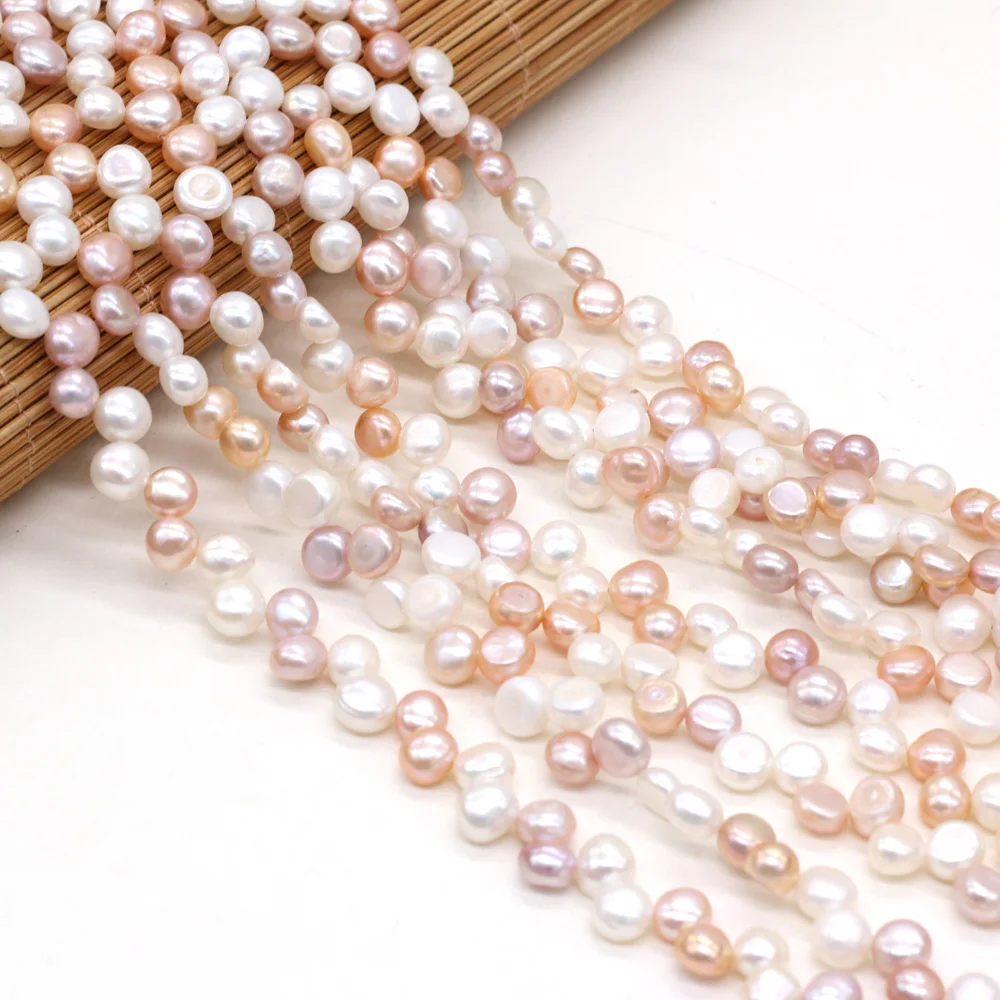 

Natural Freshwater Pearls Mixed Color Twenty Eight Hole Flat Pearl Punch Loose Bead for Jewelry Making DIY Necklace Bracelet