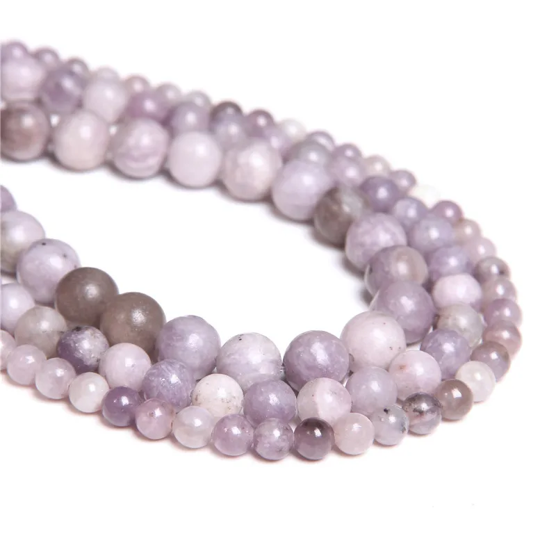 6 8 10mm Natural Lilac Jades Stone Bead Round Loose Beads for Jewelry Making DIY Bracelet Necklace Earrings Wholesale | Украшения и