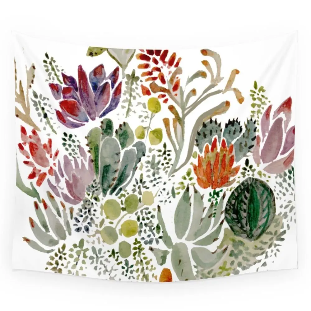 

Succulents Tapestry Wall Hanging Bohemian Bedspread Blanket Dorm Home Decor Yoga Mat Shawl Mat Carpet