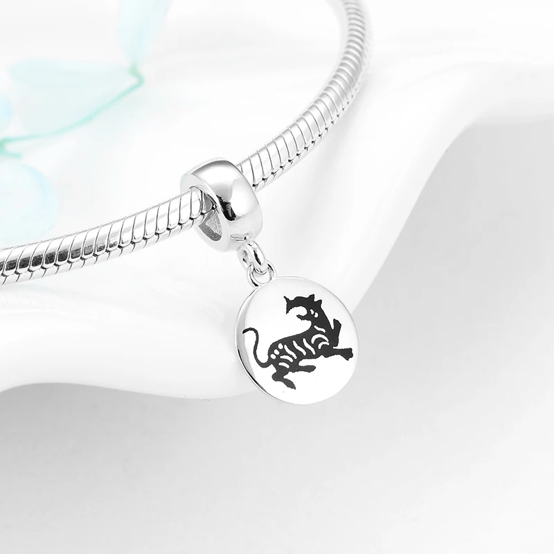 New fashion 925 Sterling Silver Animal Charms tiger fine Pendants beads Fit Original Kataoka Bracelets making 2018 | Украшения и