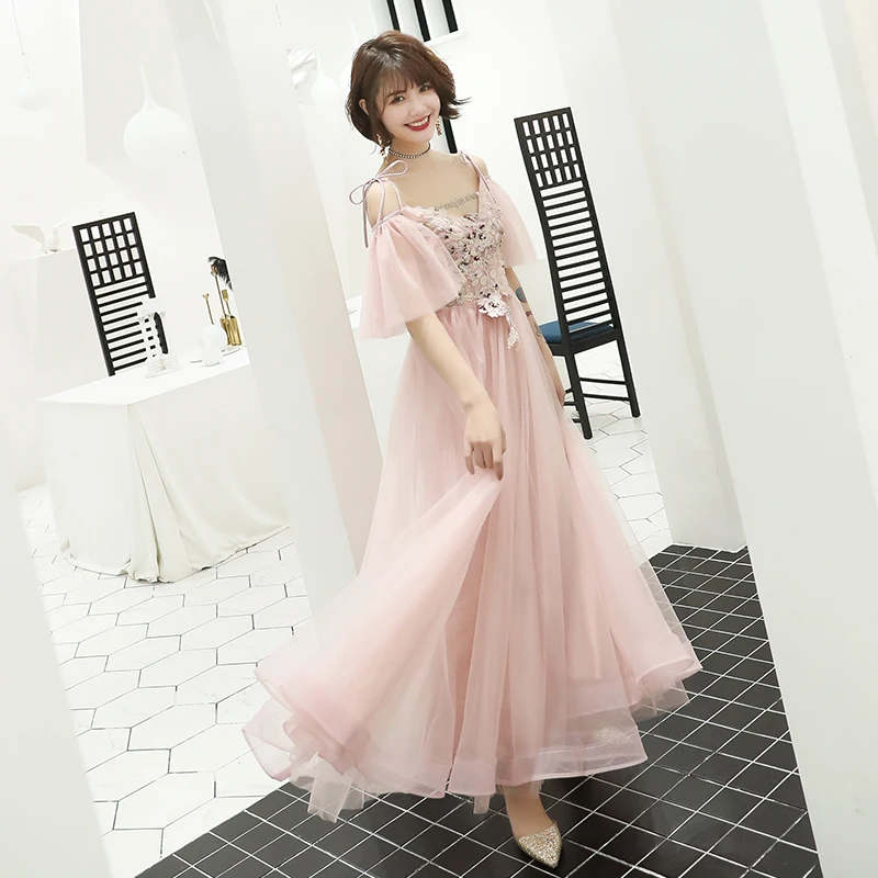 Женское вечернее платье с открытыми плечами длинное фатиновое цветочным